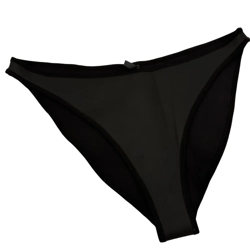 Skims Black Rubberized Scuba Swim Tanga Bikini Bottom Size 3X NWT